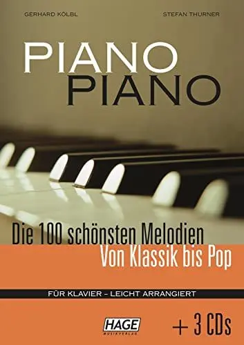 Produktbild: Piano Piano. Notenbuch: Die 100 schönsten Melodien von Klassik bis Pop mit 3 CDs
