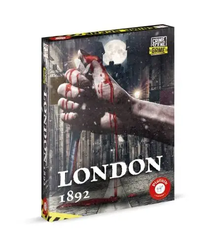 Produktbild: Piatnik 6707 Crime Scene: London 1892: Begib Dich auf die Fährte des legendären Jack The Ripper und kläre das Verbrechen auf - Krimispiel - Kriminalfälle lösen - Mordfall lösen Krimi Spiel Zuhause