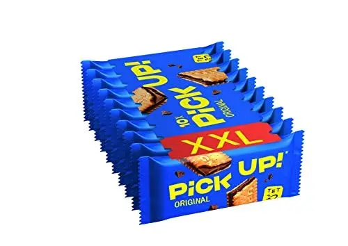 Produktbild: PiCK UP! Original, Keksriegel mit knackiger Milchschokoladentafel zwischen zwei Keksen, der Snack für unterwegs, 1 er Pack (10 x 28 g)