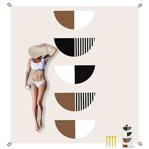 Produktbild: Picknickdecke 280x300cm, Wasserdicht Stranddecke Sandfrei mit 4 ErdspießE, Ultraleicht Tragbare Campingdecke Outdoor für Strandfeste, Reisen, Camping, Wandern