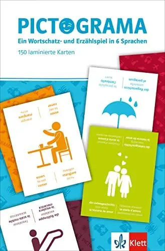 Produktbild: Pictograma: EIN Wortschatz- und Erzählspiel in 6 Sprachen (Deutsch, Englisch, Spanisch, Französisch, Italienisch, Russisch). 150 laminierte Spielkarten