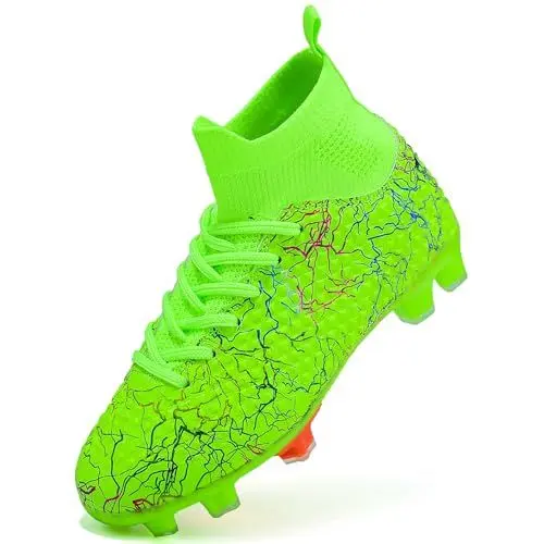 Produktbild: PiDaGlobal Kinder Fußballschuhe Jungen Mädchen Sportliche Fussballschuhe Indoor Outdoor Athletics Professionelle Trainingsschuhe 36EU Grün