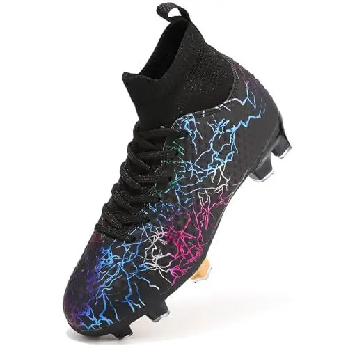 Produktbild: PiDaGlobal Kinder Fußballschuhe Jungen Mädchen Sportliche Fussballschuhe Indoor Outdoor Athletics Professionelle Trainingsschuhe 36EU Schwarz