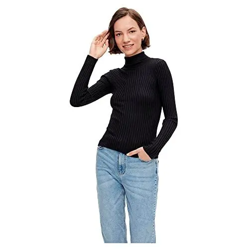 Produktbild: PIECES Damen Pccrista Roll Neck Knit Noos Bc Pullover, Black 1, L EU