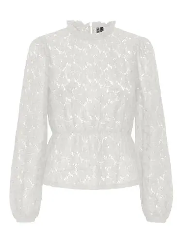 Produktbild: PIECES Damen Pcjanessa Ls Lace Top, Cloud Dancer ,M