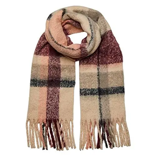 Produktbild: PIECES Damen PCBEA Long Scarf NOOS BC Winter-Schal,Grape Wine/AOP:CHECK,Einheitsgröße