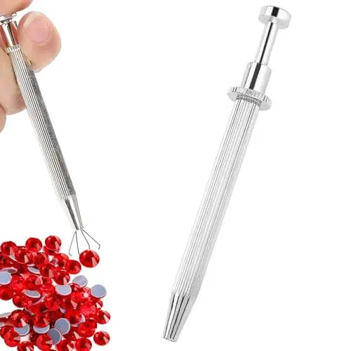 Produktbild: Piercingzange Edelstahl Schmuck Pinzette mit 4 Zinken Perlenhalter Schmuckaufnahmewerkzeug Kugelgreifzange Piercing ideal für Perlenarbeiten, Uhren- und Brillenreparatur