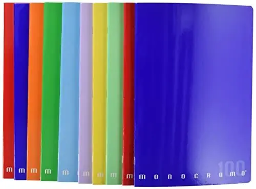 Produktbild: Pigna, Maxi Monochrom Notizbuch Das Original, A4, 100 g/qm, 72 Seiten + Deckblatt, Hardcover, glänzend laminiert, innen 1R, liniert, farblich sortiert, 10