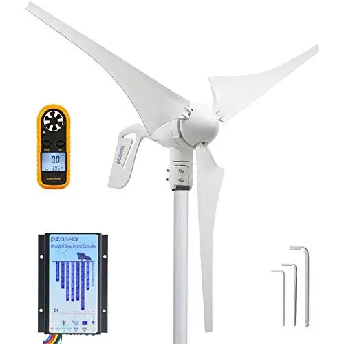 Produktbild: Pikasola Windturbinengenerator 12 V 400 W mit einem Hybrid-Wind- und Solarladeregler. Windgenerator-Set für Marine, Wohnmobil, Zuhause, Windkraftanlage Generator-Anzug für Solar-Wind-Ladesystem
