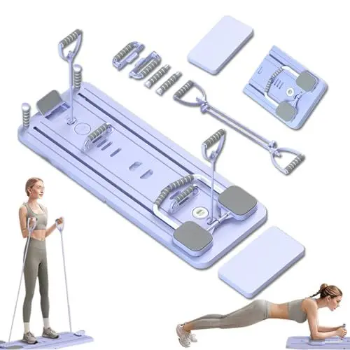 Produktbild: Pilates Board 2025 Upgrade – Faltbarer Ganzkörper-Trainer mit Auto-Rückprall, Knieschoner & Multifunktions Bauchtrainer, Robustes Home-Studio-Outdoor Workout Equipment, Unisex