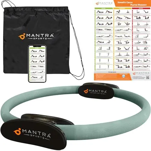 Produktbild: Pilates Ring Magic Circle, Pilates Ausrüstung Beckenbodenverstärker für Frauen, Innerer Oberschenkel Trainer, Gesäß- & Po Toner, Wand Pilates Kreis Oberschenkel Master Oberschenkel-Toner, Core Balance