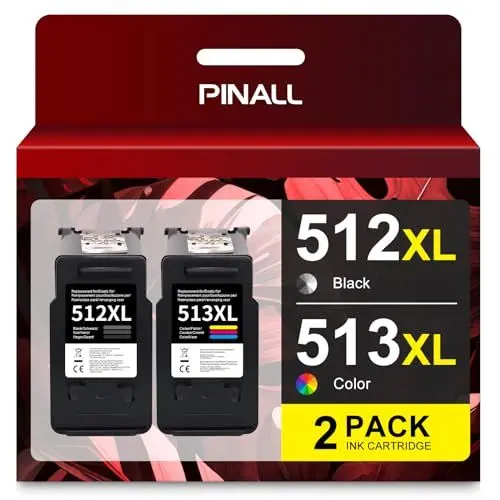 Produktbild: PINALL CL 513 PG 512 Kompatibel für Canon CL-513 PG-512 für Canon Pixma MP280 MP410 iP2700 MP250 MP270 MP230 MX350 MP490 MX420 MX360 MX340 MP240 MX320 MX420 Druckerpatronen (2-Pack)
