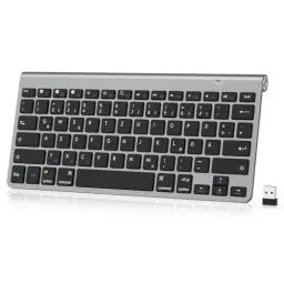 Produktbild: PINKCAT Bluetooth Tastatur Kabellos 2,4 G USB Dual kabellose Tastatur Deutsches QWERTZ Layout Kompakte Mini Tastatur mit Multimedia-Tasten, Kompatibel mit PC, Notebook, Laptop, Windows