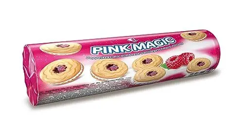 Produktbild: PINKMAGIC Doppelkeks mit Himbeere-Vanillegeschmack Füllung, 176g