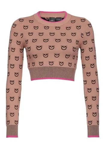 Produktbild: Pinko Damen Frettchen Tubic Logo Bir Henley-Hemd, Cz3_Camel/schwarz, Medium