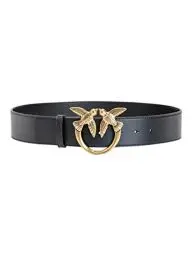 Produktbild: Pinko Damen Love Birds Gürtel aus Leder, Z99q_schwarz-Antique Gold, S