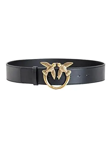 Produktbild: Pinko Damen Love Birds Gürtel aus Leder, Z99q_schwarz-Antique Gold, S