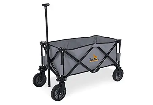 Produktbild: Pinolino Klappbollerwagen Porti, faltbar, mit Teleskopstange, Tragetasche und PU-Bereifung, Tragfähigkeit 50 kg, grau