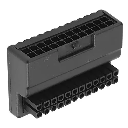 Produktbild: Pins Solide Verlustfreie Übertragung 90-Grad-Adapter für Desktop-PC Isoliergehäuse Passend für Motherboard 24-Pin-Buchse auf 24-Pin-Stecker PVC-Material Mehrschichtiges