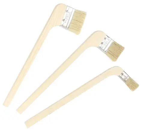 Produktbild: Pinsel Set 3-teilig,Heizkörperpinsel,Holzgriff Ellbogen Wand Pinselset Malerpinsel, Wiederverwendbar und Waschbar,Geeignet für Heimdekoration,DIY, Malerpinsel mit Holzgriff-25 mm,50 mm,70 mm