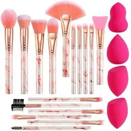 Produktbild: Pinselset Makeup FILY DUAIU 16-teiliges Make up Pinsel Set Rosa Schminkpinsel Set Enthält Lidschattenpinsel Foundation Pinsel mit Make up Schwamm Synthetische Haar Kosmetik Pinselsets