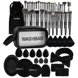 Produktbild: Pinselset Makeup MAANGE 54-teiliges Make up Pinsel Set, hochwertige synthetische Make-up-Pinsel, multifunktionales Schminkpinsel Set für Frauen und Mädchen (Schwarz, 54-teilig)