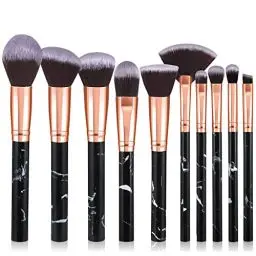 Produktbild: Pinselset Makeup Start Makers 10 Stück Professionelle Make Up Pinsel Set Schwarzer Marmor Kosmetik Pinselset Puder Foundation Lidschatten Concealer Eyeshadow Schmink Pinsel