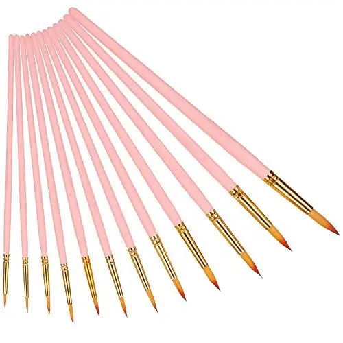 Produktbild: Pinselset Malset, Künstlerpinsel, 12 Stück für Ölmalerei, Acrylmalerei, Aquarellmalerei, Pigmentmalerei