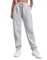 Produktbild: PINSPARK Damen Jogginghose High Waist Loose Fit Elastischer Bund Freizeithosen Hohe Trainingshose Oversize Sporthose Zweifarbig Sommerhose Casual Mode Hellgrau XL