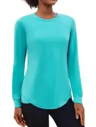 Produktbild: PINSPARK Damen Sport Fitness T-Shirt Langarm Funktionsshirt Laufshirt Atmungsaktiv Langarmshirt Sportshirt Gym Yoga Running Top Herbst Keramikgrün L