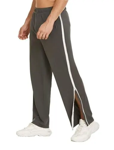 Produktbild: PINSPARK Herren Jogginghose Lang Sporthose mit Tasche Warm up Hose Outdoor Funktionshose Basketball Trainingshose lastischer Bund Grau M