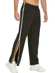Produktbild: PINSPARK Herren Sporthose Fitness Freizeithose Klassische Trainingshose mit Taschen Freizeithose öffnen Jogger Abreißhose Trekkinghose Schwarz S