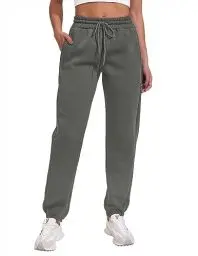 Produktbild: PINSPARK Jogginghose Damen Sporthose Frauen Baumwolle Traininghose Lockere Sweatpants mit elastischem Bund und geradem Bein Fitnessstudio Dunkelgrau S