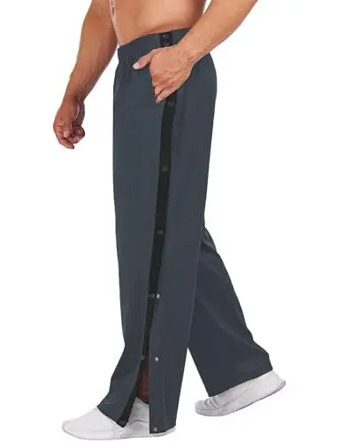 Produktbild: PINSPARK Jogginghose Herren Trainingshose seitlich zu öffnen Lang Laufhose mit Taschen Basketball Hose Freizeithose Graphitfarbe XXL