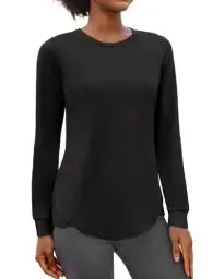 Produktbild: PINSPARK Damen Fitness Sport T-Shirt Langarmshirt Running Fitness Shirts Sportbekleidung Langarm Oberteile Top Casual Shirt Loose Fit Schwarz M