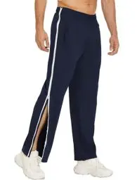 Produktbild: PINSPARK Trainingshose Herren Jogginghose seitlich zu öffnen Lang Laufhose mit Taschen Basketball Hose Freizeithose Schnellfickerhose Navy blau XXL