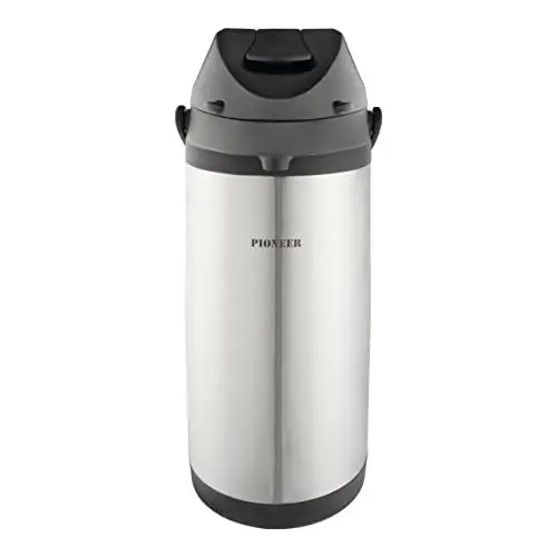 Produktbild: Pioneer Airpot Isolier-Pumpkanne, 5 Liters, Getränkespender, Doppelwandig mit Griff, Bis zu 8 Stunden Heiβ und 24 Stunden Kühl, SS50HC, Silber