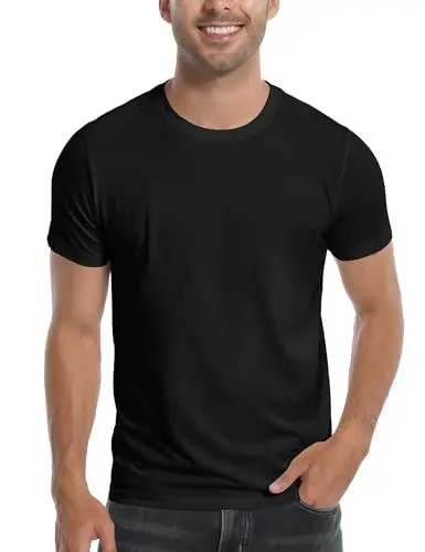 Produktbild: Pioneer Camp Herren T-Shirt Baumwolle Rundkragen Einfarbig Basic Tee Slim Fit Kurzarm Männer Schwarz L