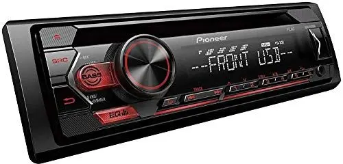 Produktbild: Pioneer DEH-S120UB 1-DIN RDS-Autoradio mit roter Tastenbeleuchtung, Display weiß, Android-Unterstützung, 5-Band-Equalizer, CD, MP3, USB, AUX-Eingang, ARC App
