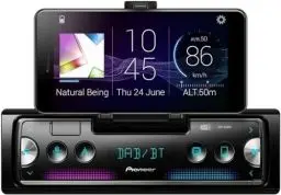 Produktbild: Pioneer SPH-20DAB-AN inklusive DAB-Antenne, 1-DIN-Smartphone-Autoradio mit RDS und DAB+, Bluetooth, USB für MP3, WMA, WAV, FLAC, Android-Unterstützung, iPhone-Steuerung, Smart Sync App