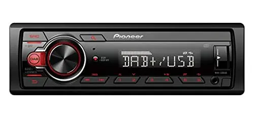Produktbild: Pioneer MVH-130DAB, 1-DIN-Autoradio mit RDS und DAB+, USB, AUX-Eingang, geringe Einbautiefe