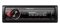 Produktbild: Pioneer MVH-330DAB-AN, 1DIN Autoradio mit RDS und DAB+, USB, AUX-Eingang, Bluetooth, geringe Einbautiefe mit DAB Antenne, Rot,Weiß
