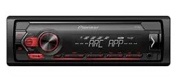 Produktbild: Pioneer MVH-S120UB, 1DIN Autoradio mit RDS, rot, halbe Einbautiefe, 4 x 50 Watt, USB, MP3, AUX-Eingang, Android-Unterstützung, 5-Band-Equalizer, ARC App