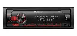 Produktbild: Pioneer MVH-S220DAB, 1DIN Autoradio mit RDS und DAB+, rot, USB für MP3, WMA, WAV, FLAC, AUX-Eingang, Android-Unterstützung, iPhone-Steuerung, ARC App