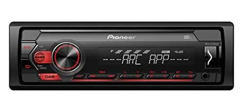 Produktbild: Pioneer MVH-S220DAB, 1DIN Autoradio mit RDS und DAB+, rot, USB für MP3, WMA, WAV, FLAC, AUX-Eingang, Android-Unterstützung, iPhone-Steuerung, ARC App
