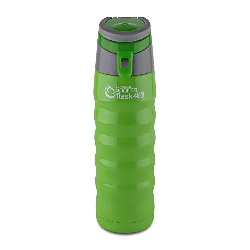 Produktbild: Pioneer Sport-Isolierflasche aus Hochwertigem Edelstahl 480 ml, Doppelwandige Vakuumtechnik 24 Stunden Kühl 8 Stunden Heiß 100% Auslaufsicher BPA Frei - Grün