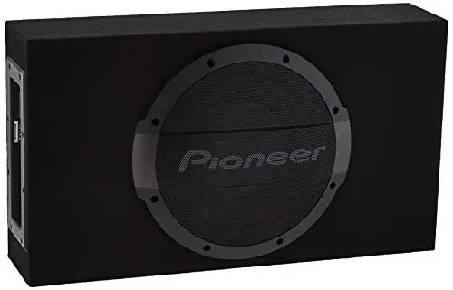 Produktbild: Pioneer TS-WX1010LA Aktivsubwoofer, leistungsstarker Gehäuse Subwoofer mit 1200 W Maximalleistung, 25 cm Subwoofer in MDF Gehäuse, IMPP Membran, schwarz