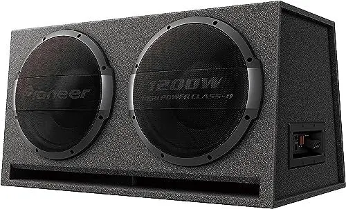 Produktbild: Pioneer TS-WX1220AH Aktivsubwoofer, leistungsstarker Gehäuse Subwoofer mit 3000 W Maximalleistung, 2 x 30 cm Subwoofer in MDF Gehäuse, IMPP Membran, schwarz