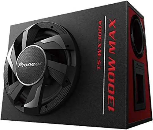 Produktbild: Pioneer TS-WX300A Aktivsubwoofer, leistungsstarker Gehäuse Subwoofer mit 300 W Maximalleistung, 30 cm Subwoofer in MDF Gehäuse, IMPP Membran, schwarz, Eingangsnennleistung 150 W