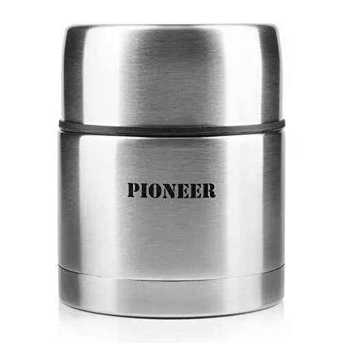 Produktbild: Pioneer Thermo-Speisegefäß 0, 5 L Edelstahl Doppelwandig Isolier-Suppenbehälter 8 Stunden Heiß 24 Stunden Kühl BPA-Frei - Gebürsteter Stahl